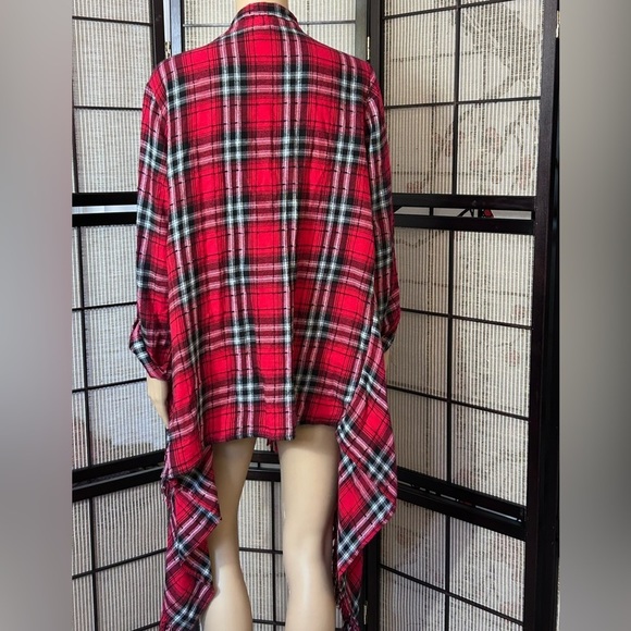 𝅺KRACY Kat Plaid/Fringe Open Cardigan. NWT Size Small. - Picture 9 of 13
